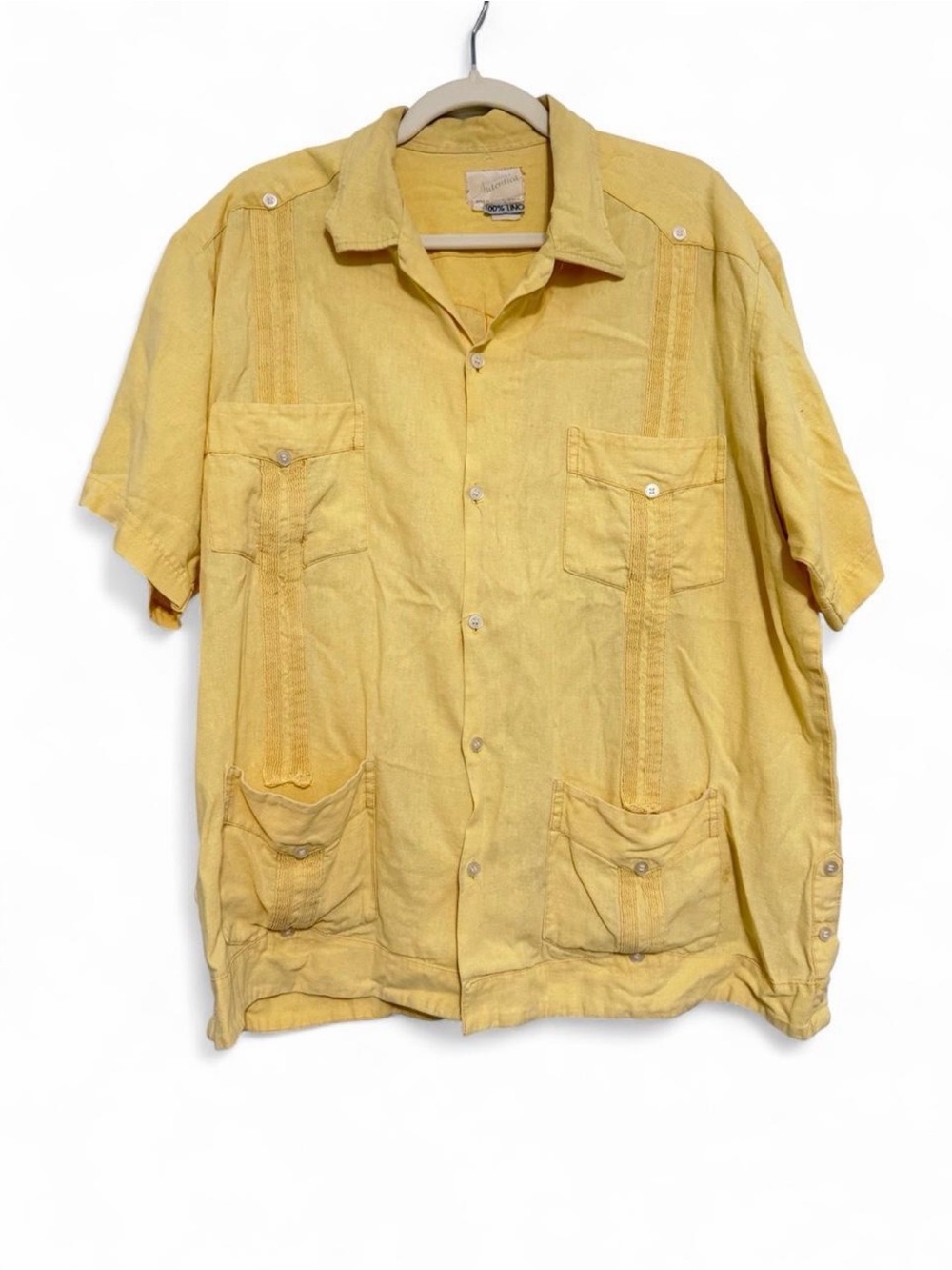 Guayabera Short Sleeve button down - Yellow